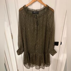 Norma Kamali Textured Olive Blouse